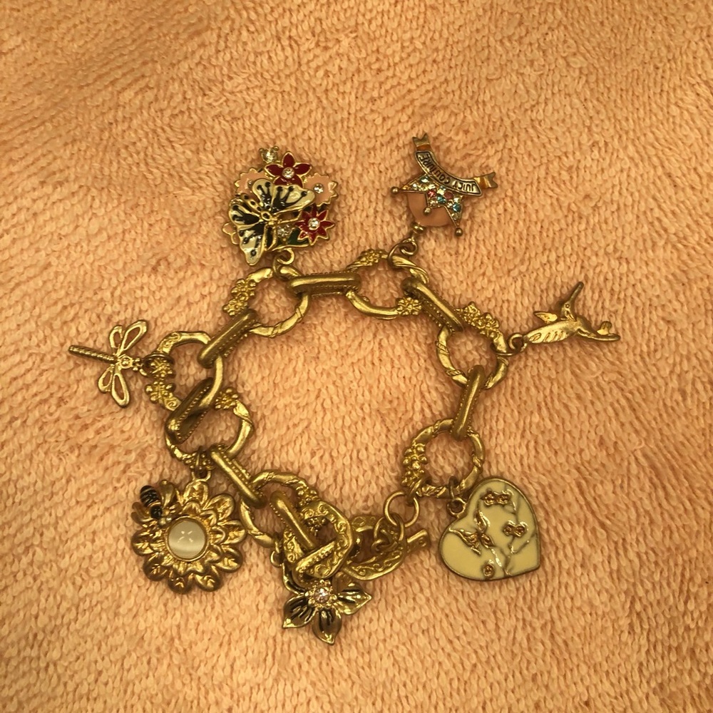 Rare Vintage Juicy Couture Garden Themed Charm Bracelet